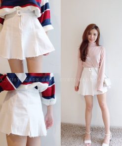 AHGA White Skirt Denim