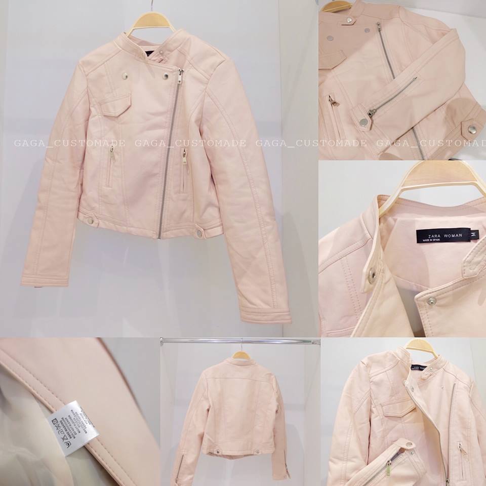 ZARA LEATHER JACKET BABY NUDE PINK - Image 5