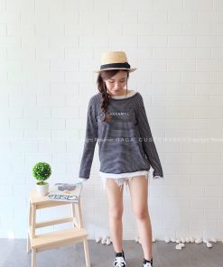 CARAMEL COTTON TEE (STRIPE)