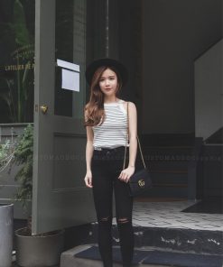 CUT IN KNIT (WHITE STRIPE)