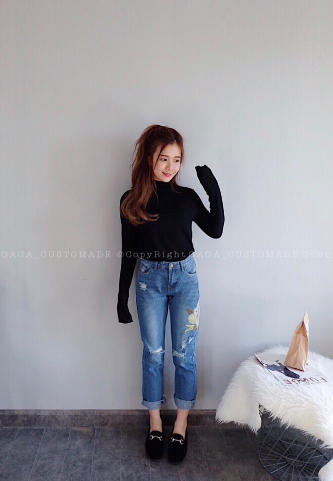 Embroidered Flora Jeans (Denim)