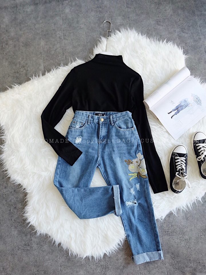 Embroidered Flora Jeans (Denim) - Image 5