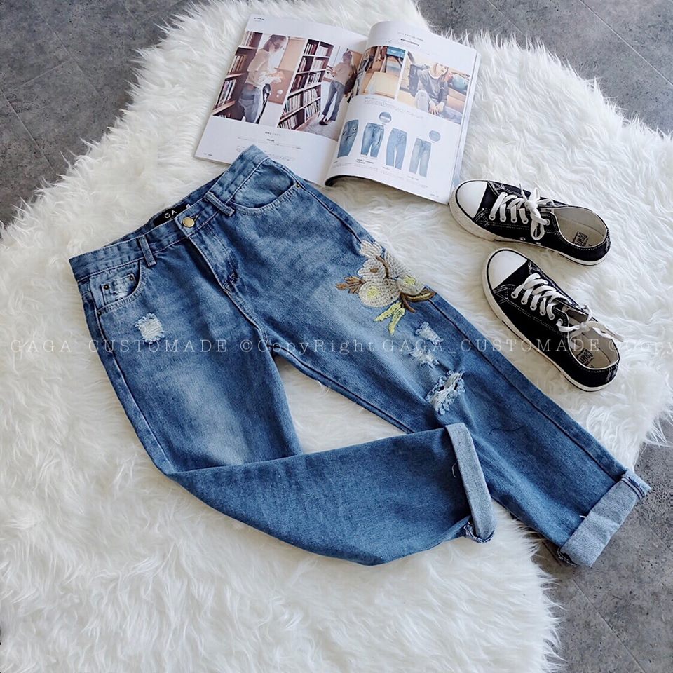 Embroidered Flora Jeans (Denim) - Image 6