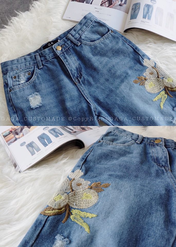 Embroidered Flora Jeans (Denim) - Image 4