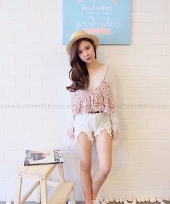 SUMMER CHIFFON CROP (BEIGE RED)