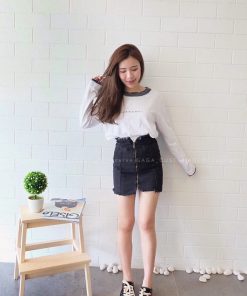 HIGHWAIST ZIPPER SKIRT (BLACK)