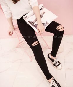 GA RIPPED JEANS (BLACK)