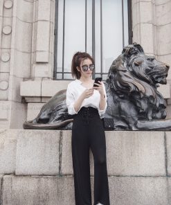 GA TIGHT WAIST CULOTTES BLACK)