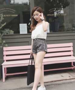 HIGHWAIST SHORT (GREY BLACK)