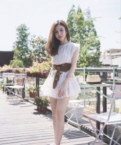 LACE SLEEVES DRESS (WHITE)