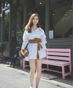 COLLAR SHIRT DRESS (WHITE)