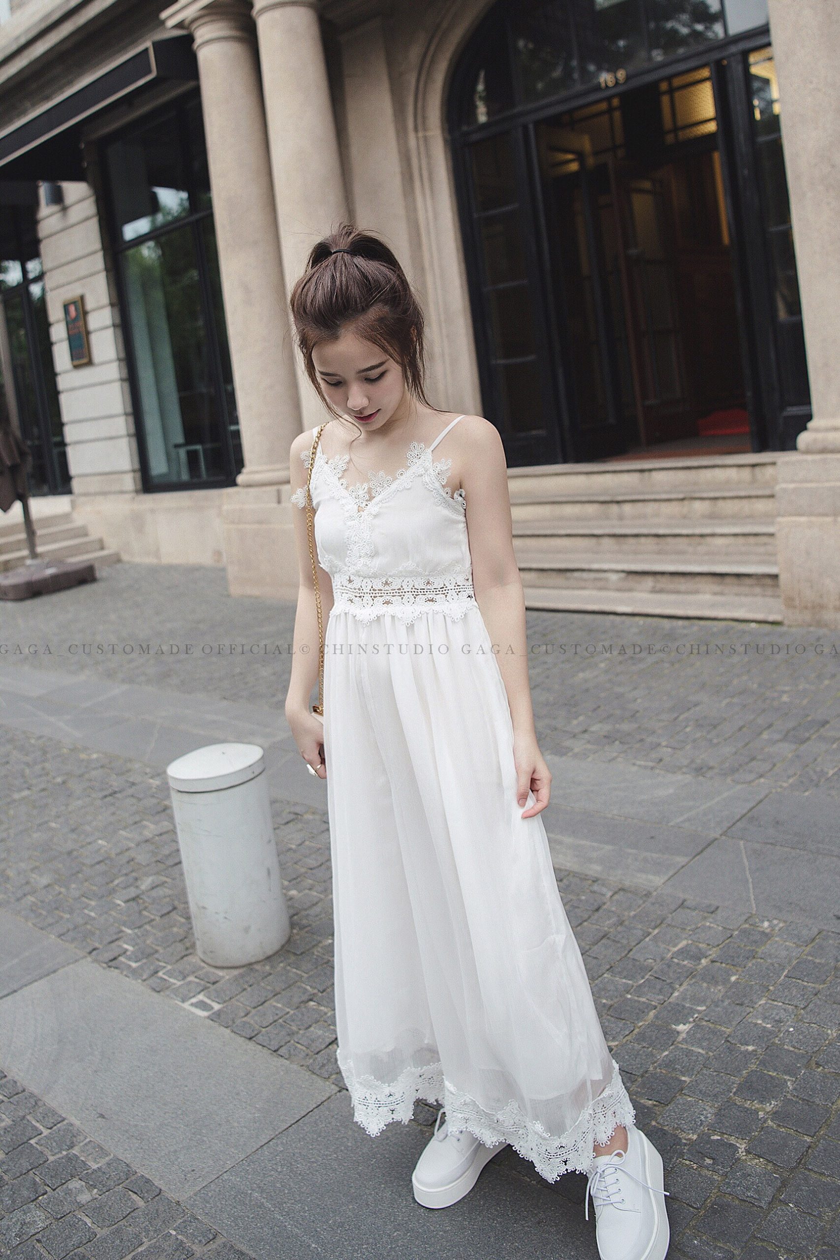 LACE UP JUMPSUIT (WHITE) - Image 3