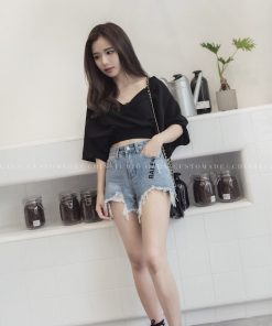 Alternative view of GA LADY CROSS BLOUSE (BLACK)