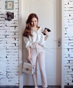 High Waist Classic Pants (Beige)