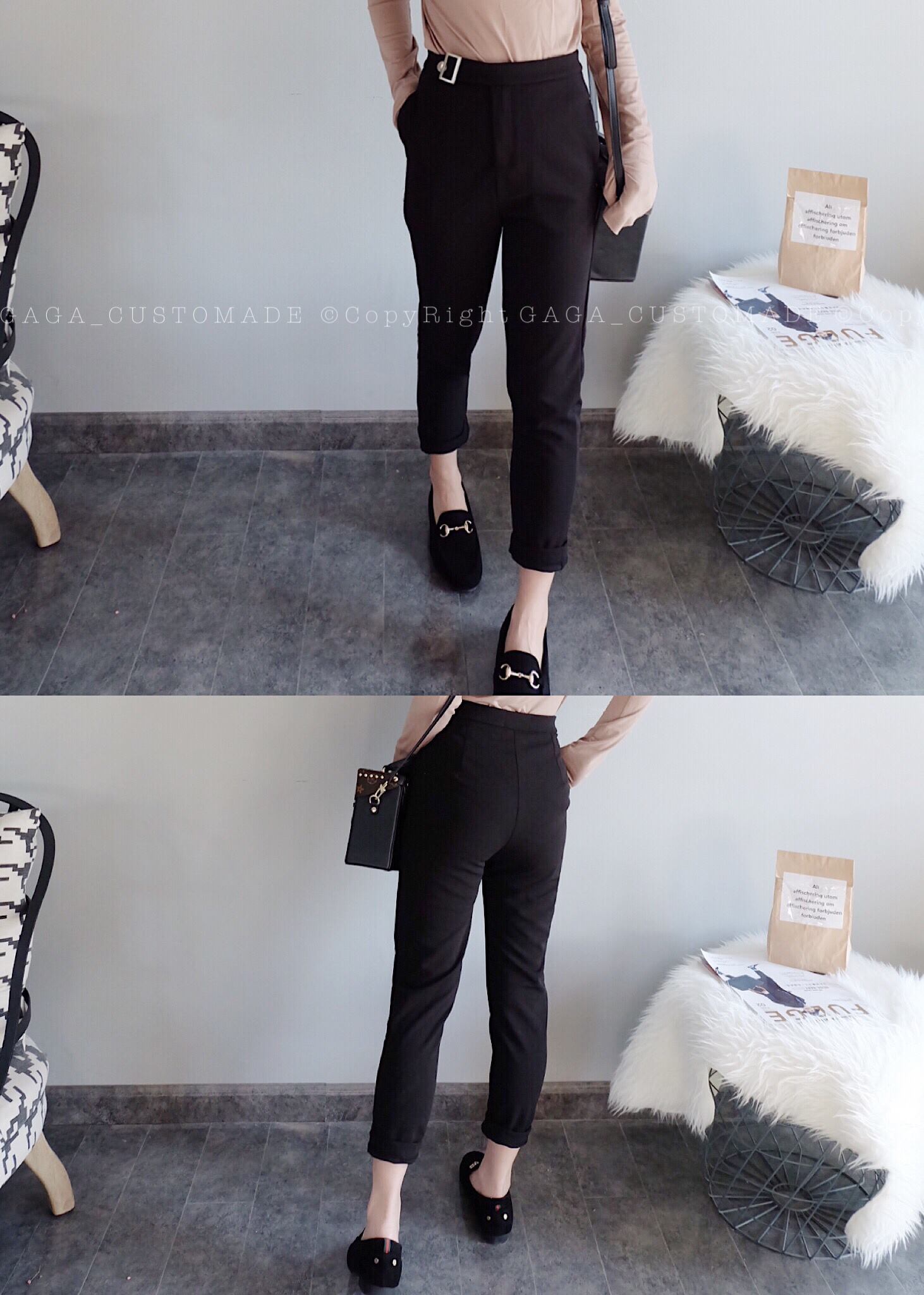 High Waist Classic Pants (Black) - Image 4