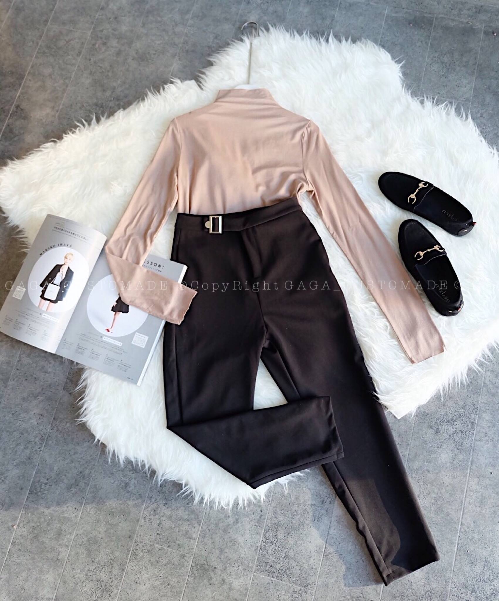 High Waist Classic Pants (Black) - Image 6